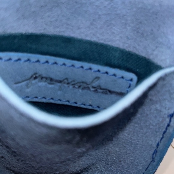 Free People Studded Clip On Wallet Blue Suede New - Picture 12 of 16